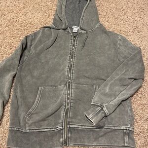 Women’s Offline by Aerie Zip Up Hoodie Green/Gray Size Small